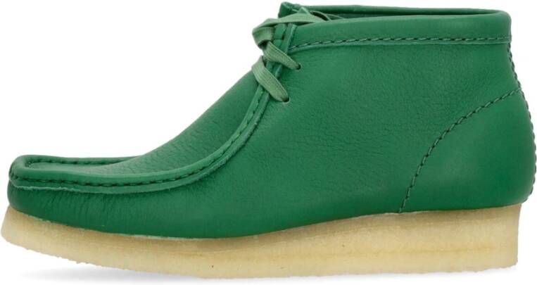 Clarks Groene leren Wallabee laars Mocassin stijl Green Heren