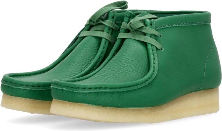 Clarks Groene leren Wallabee laars Mocassin stijl Green Heren