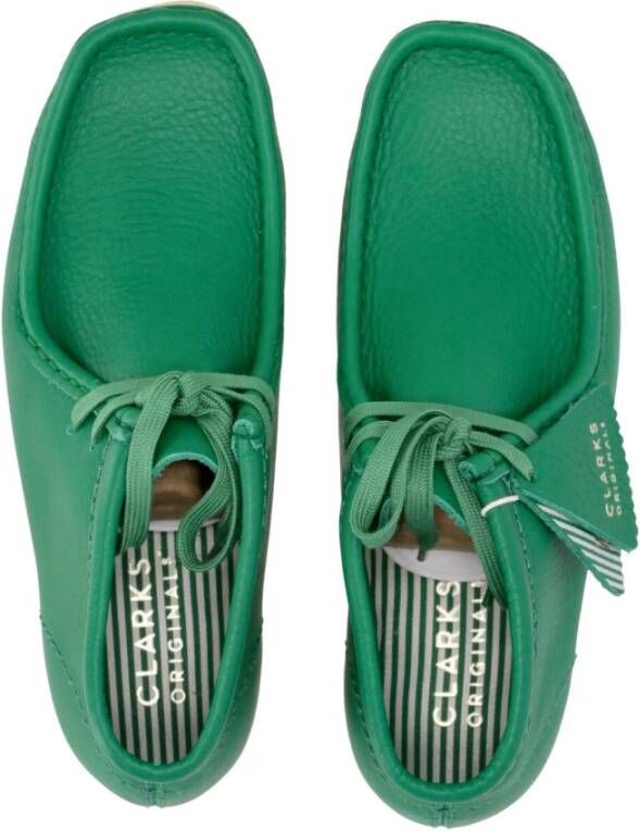 Clarks Groene leren Wallabee laars Mocassin stijl Green Heren