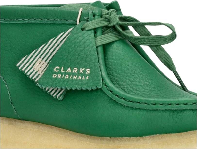 Clarks Groene leren Wallabee laars Mocassin stijl Green Heren