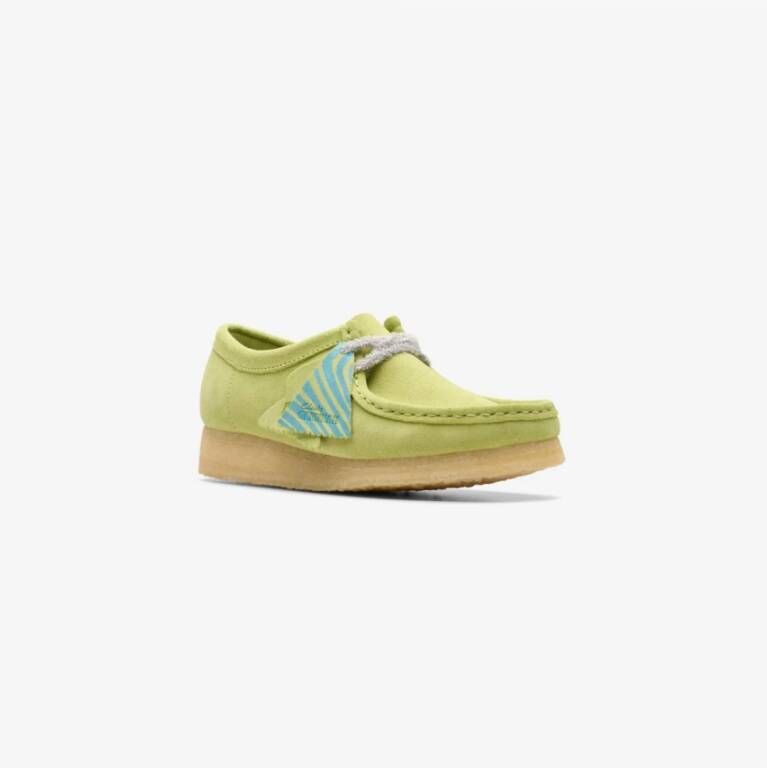 Clarks Groene Suède Platte Schoenen Green Dames