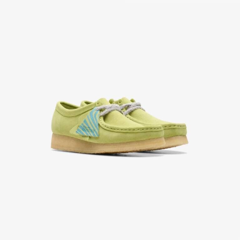 Clarks Groene Suède Platte Schoenen Green Dames