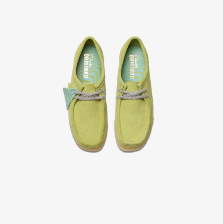 Clarks Groene Suède Platte Schoenen Green Dames