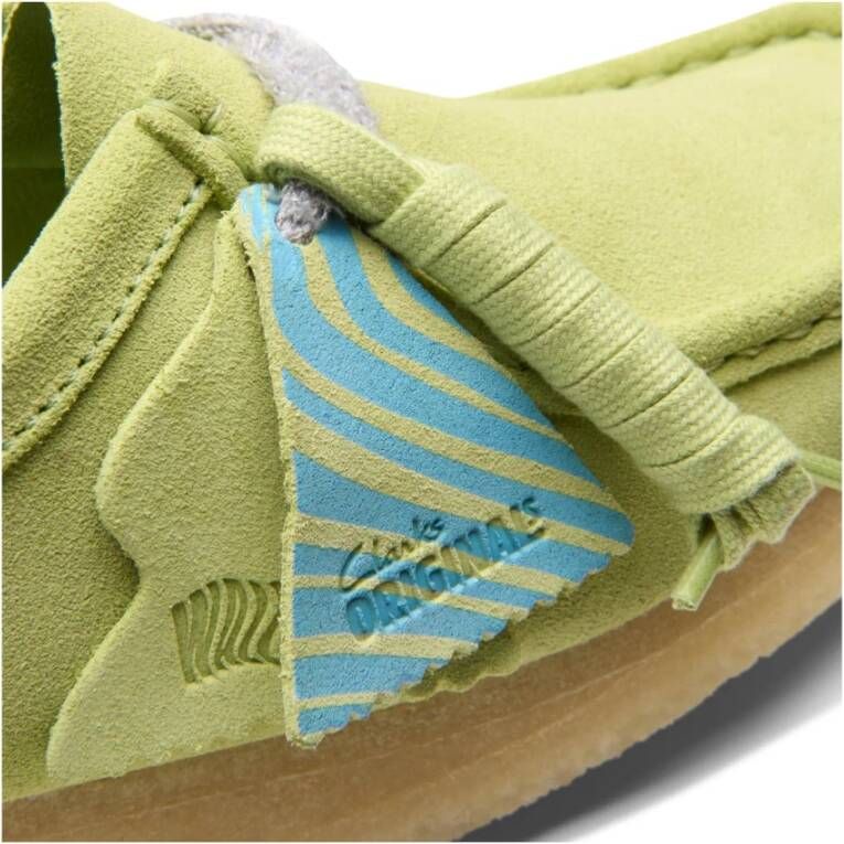 Clarks Groene Suède Platte Schoenen Green Dames