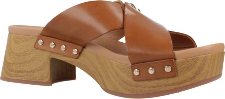 Clarks Heeled Mules Brown Dames