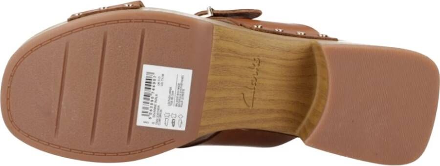 Clarks Heeled Mules Brown Dames