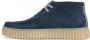 Clarks Blauwe Effen Suede Veterschoenen Met Leren Voering En Rubberen Zool - Thumbnail 4