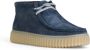 Clarks Blauwe Effen Suede Veterschoenen Met Leren Voering En Rubberen Zool - Thumbnail 5