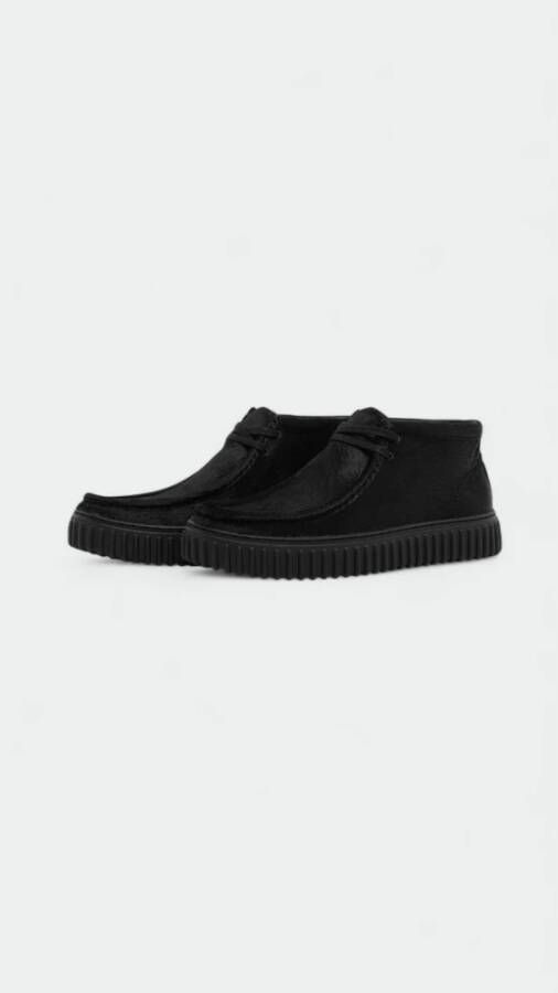 Clarks Hoge Croco-Effect Leren Sneakers Black Heren