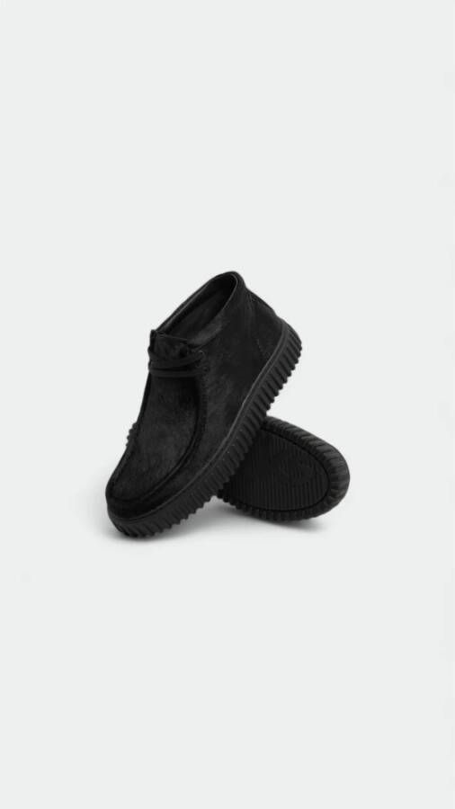 Clarks Hoge Croco-Effect Leren Sneakers Black Heren