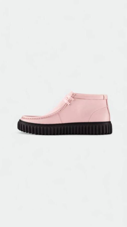 Clarks Hoge Croco-Effect Leren Sneakers Pink Heren