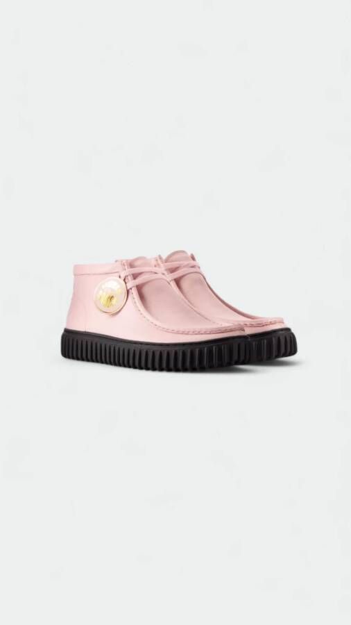 Clarks Hoge Croco-Effect Leren Sneakers Pink Heren