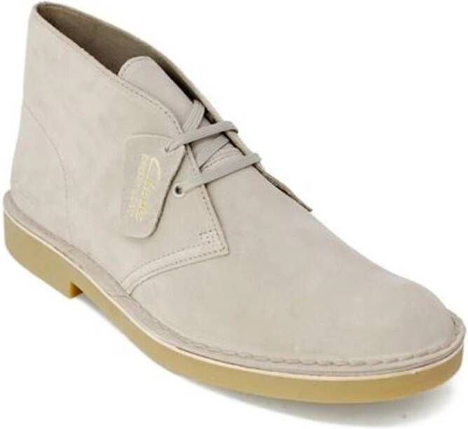 Clarks Klassieke leren enkellaarzen met hak Gray Heren