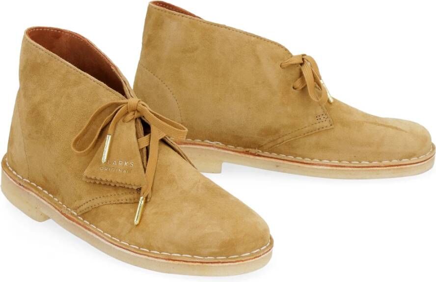 Clarks Klassieke Suede Desert Boots Beige Dames