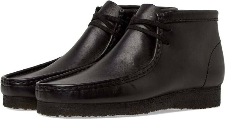 Clarks Klassieke Wallabee Laars Zwart Leer Black Heren