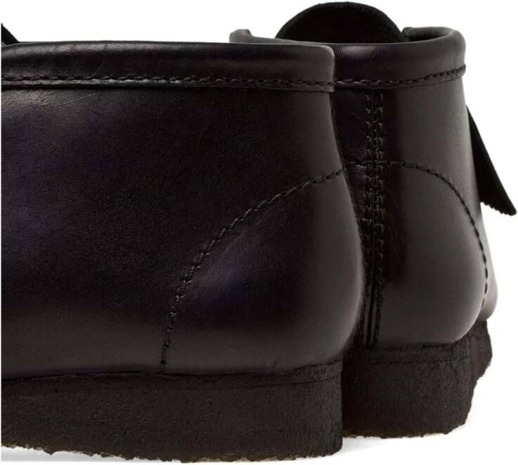 Clarks Klassieke Wallabee Laars Zwart Leer Black Heren