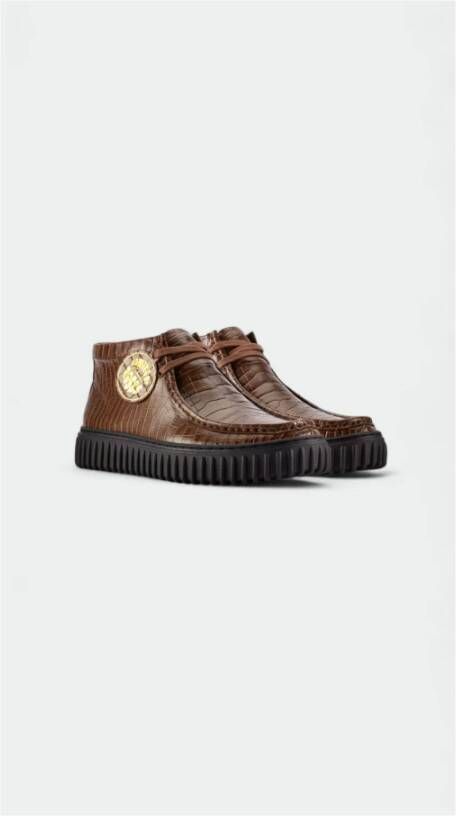 Clarks Krokodillenleren Hoge Sneakers Brown Heren