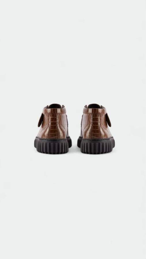 Clarks Krokodillenleren Hoge Sneakers Brown Heren