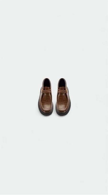 Clarks Krokodillenleren Hoge Sneakers Brown Heren