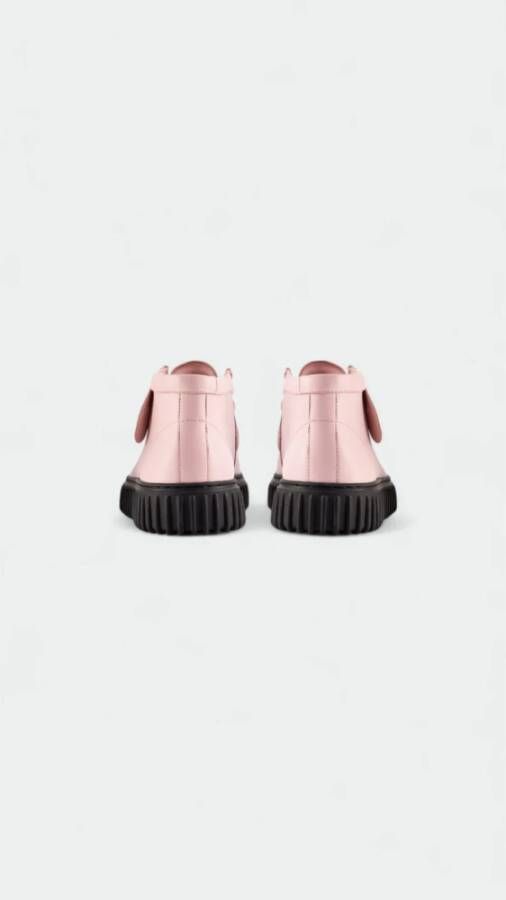 Clarks Krokodillenleren Hoge Top Sneakers Pink Heren