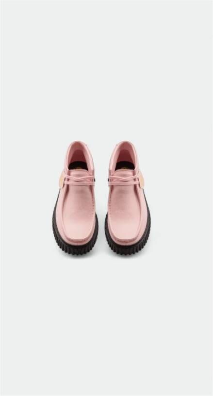 Clarks Krokodillenleren Hoge Top Sneakers Pink Heren