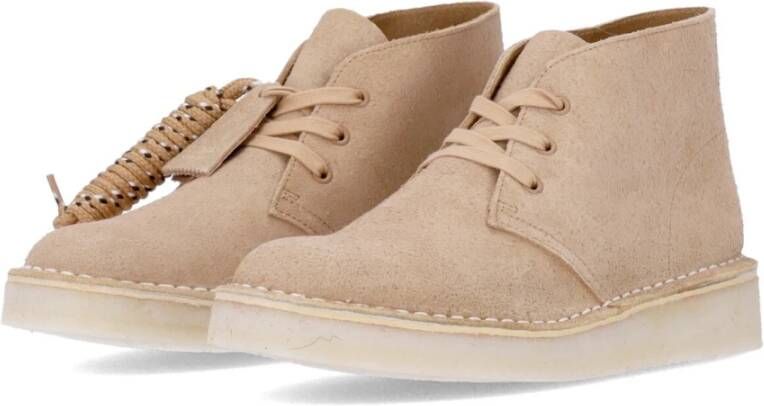 Clarks Desert Coal Suède Veterschoenen Beige Heren