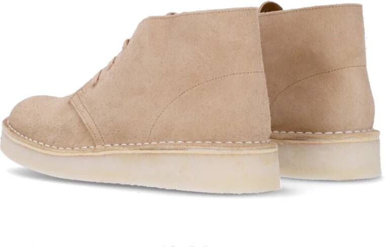 Clarks Desert Coal Suède Veterschoenen Beige Heren