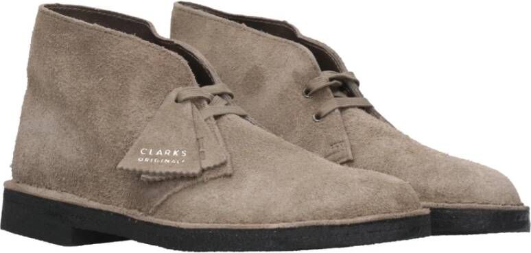 Clarks Grijze Suède Woestijnlaars voor Heren Grijs Heren