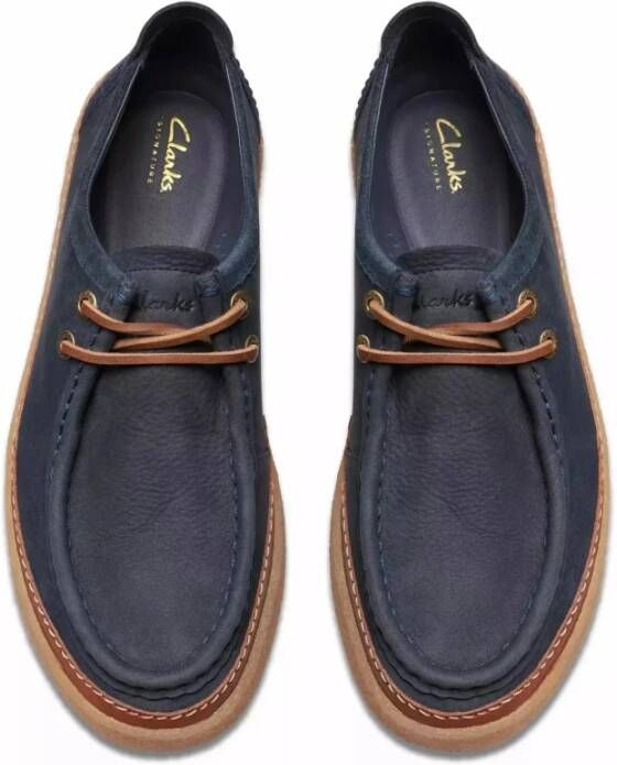 Clarks Laced Shoes Blue Heren