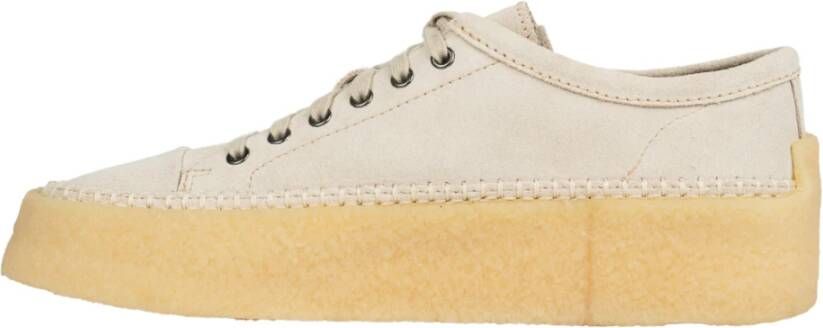 Clarks Lage Witte Vieze Sneaker Beige Heren