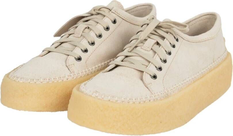 Clarks Lage Witte Vieze Sneaker Beige Heren