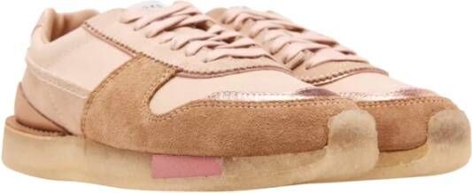 Clarks Licht Tan Suede Sneakers Pink Dames