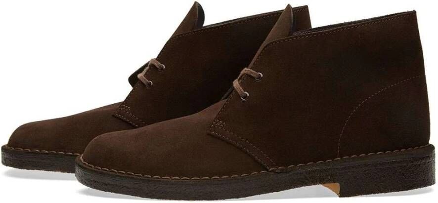 Clarks Marineblauw Suède Desert Boot Stijl Brown Heren