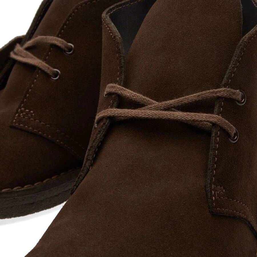 Clarks Marineblauw Suède Desert Boot Stijl Brown Heren