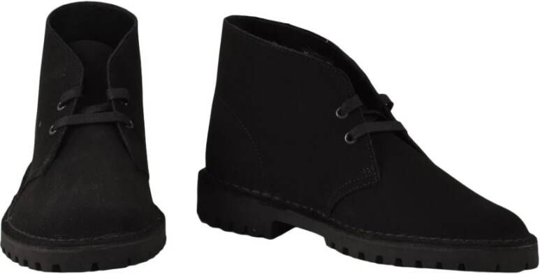 Clarks Originele Leren Schoenen Rubberen Zool Black Heren