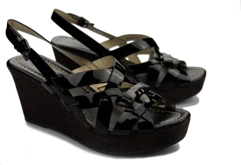 Clarks Patentleren Sleehak Sandalen Black Dames