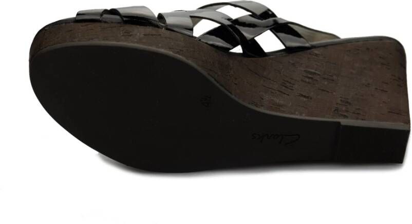 Clarks Patentleren Sleehak Sandalen Black Dames