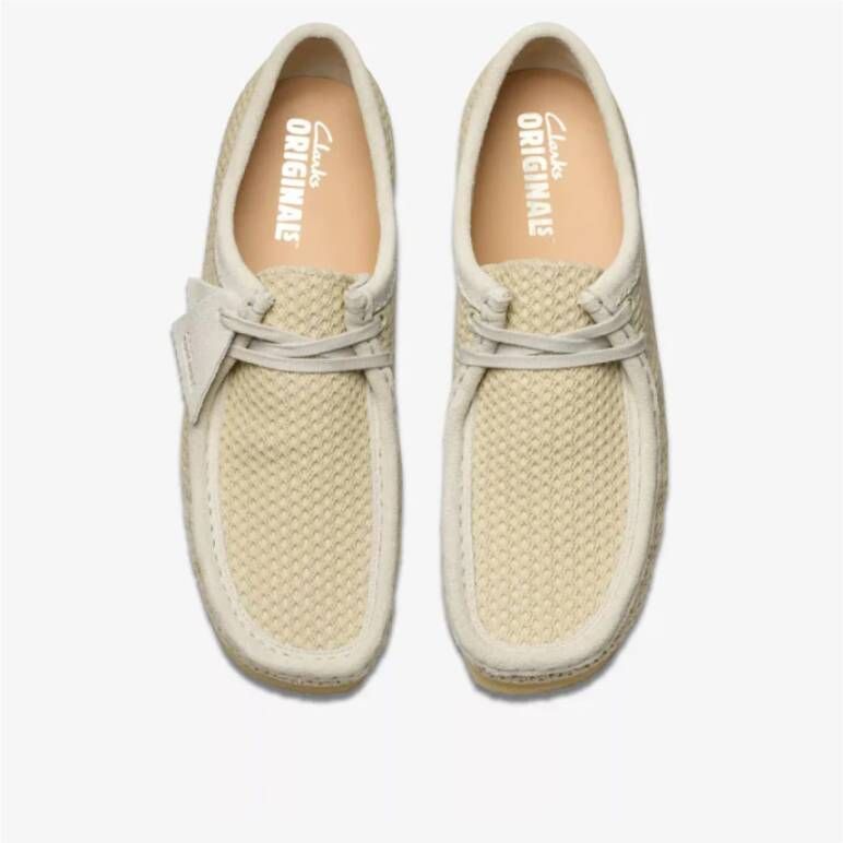 Clarks Platte Mesh Schoenen Beige Heren