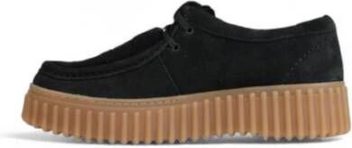 Clarks Platte Sponge en Suède Rubberen Schoen Black Dames