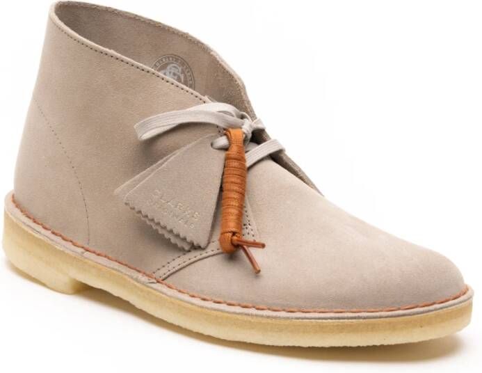 Clarks Platte Suède Woestijnlaarzen Beige Heren