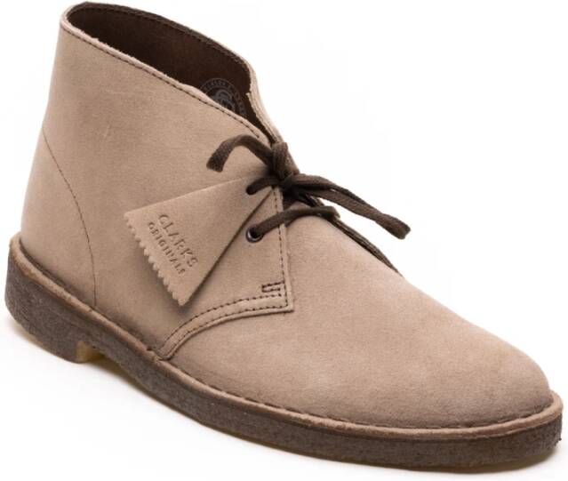 Clarks Platte Suède Woestijnlaarzen Beige Heren