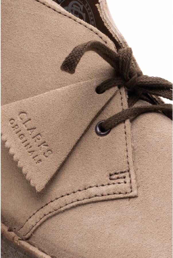 Clarks Platte Suède Woestijnlaarzen Beige Heren