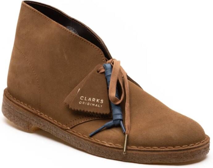 Clarks Platte Suède Woestijnlaarzen Brown Heren