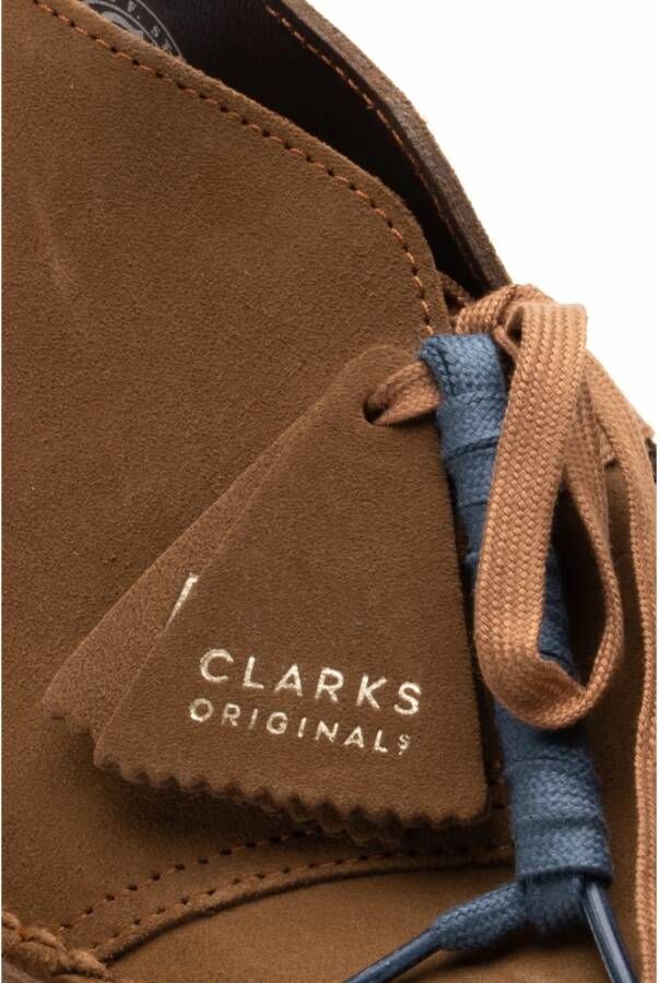 Clarks Platte Suède Woestijnlaarzen Brown Heren