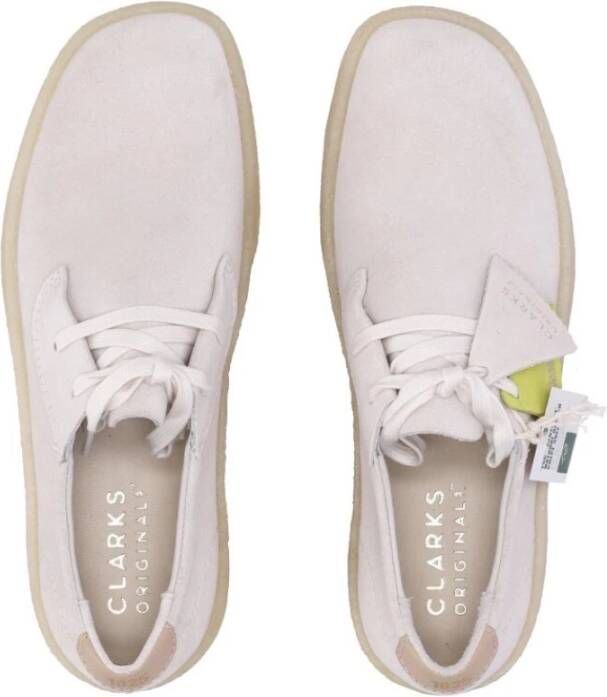 Clarks Ashcott Cup Off White Suede Sneakers Wit Heren