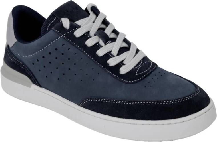 Clarks Sportieve Leren Veterschoenen Blue Heren