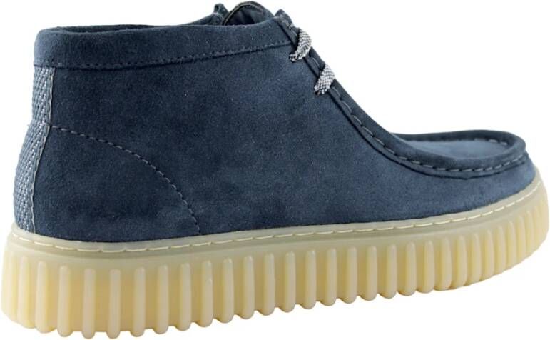 Clarks Stijlvolle Blauwe Suède Schoenen Blue Heren