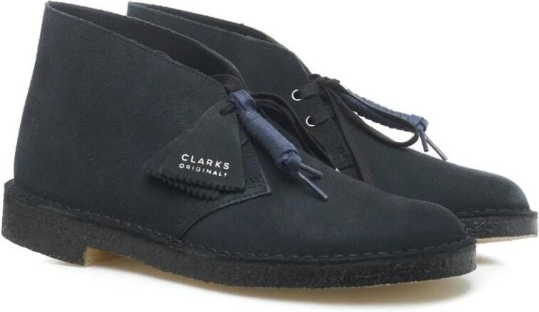 Clarks Stijlvolle Blauwe Veterschoenen voor Heren Blauw Heren