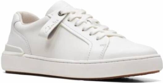 Clarks Stijlvolle leren sneaker CourtLite Move White Dames