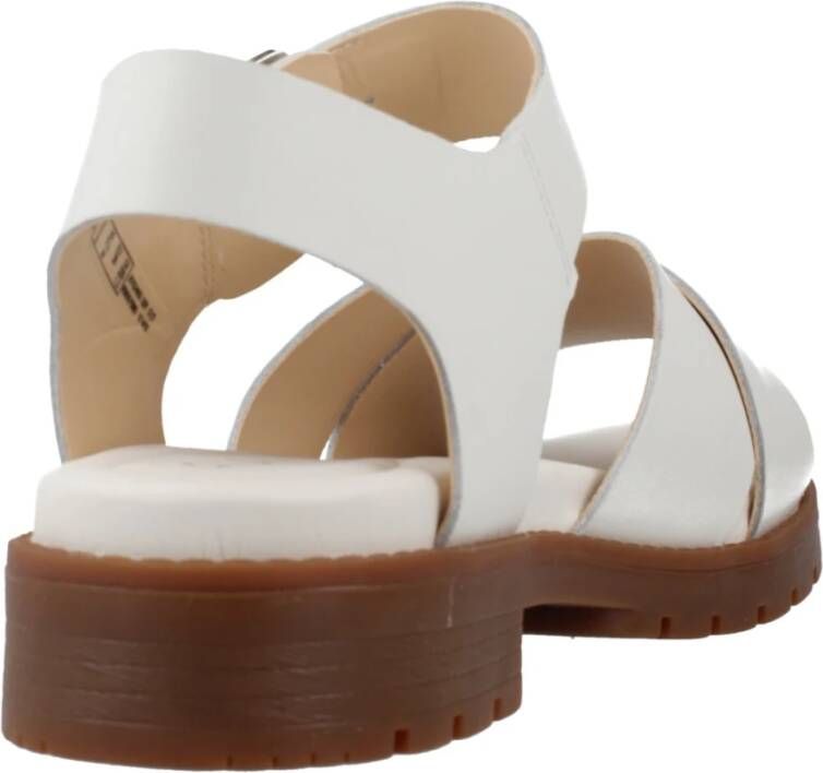 Clarks Stijlvolle Platte Sandalen voor Vrouwen White Dames